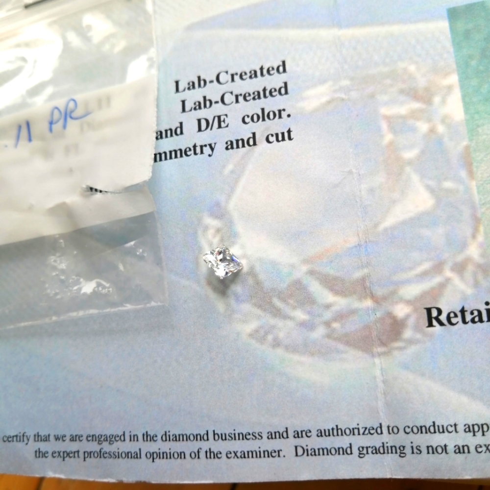 Loose Lab-Created Princess Cut Diamond